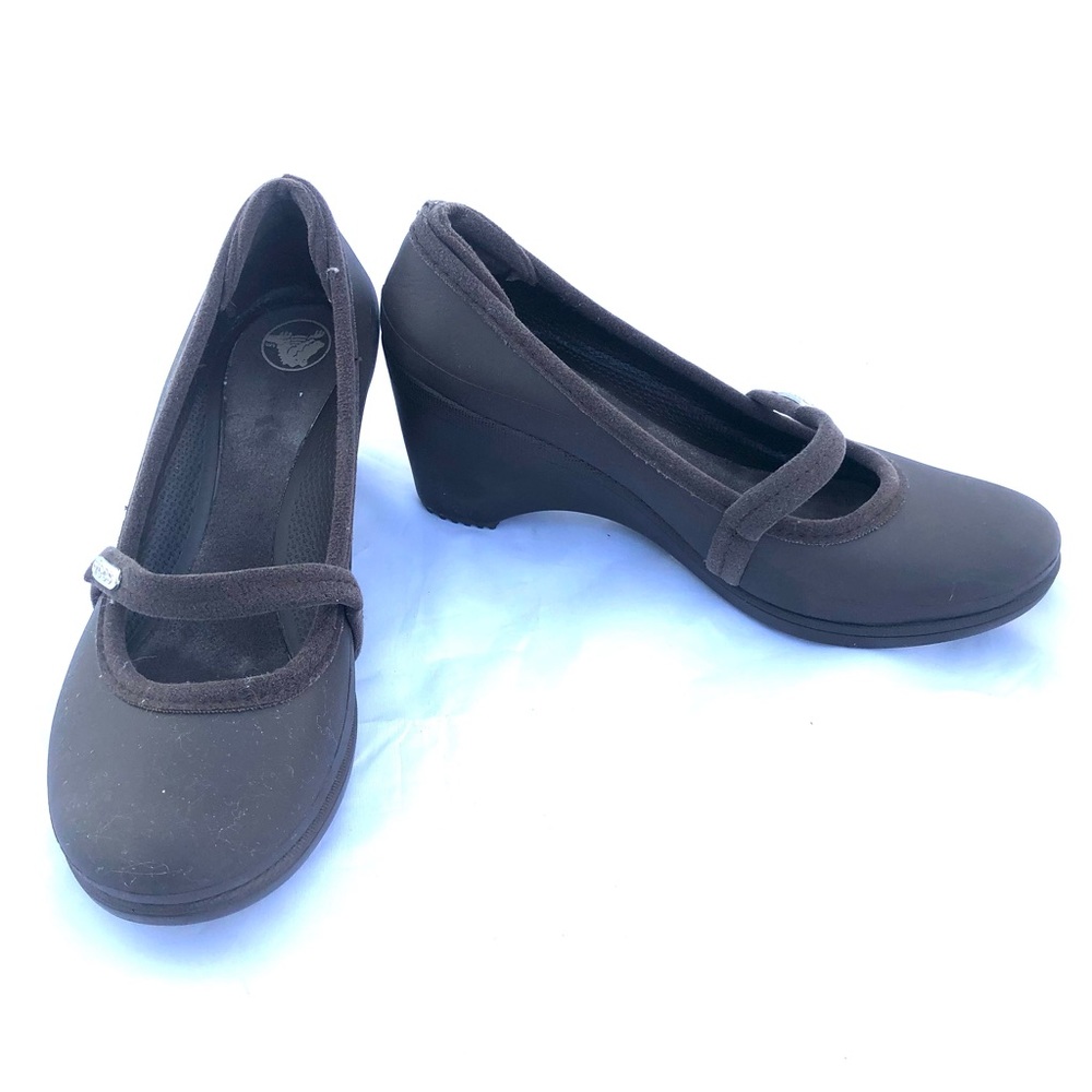 Crocs Brown Wedge sz 6W